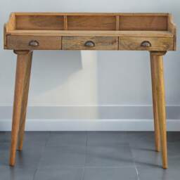 Artisan Furniture Solid Wood Gallery Back Shell Writing Desk