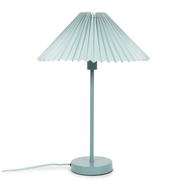 ValueLights Akira Blue Pleat Shade Side Table Lamp Blue