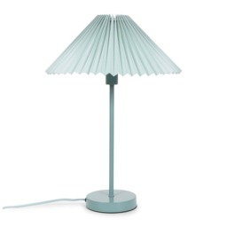 ValueLights Akira Blue Pleat Shade Side Table Lamp Blue