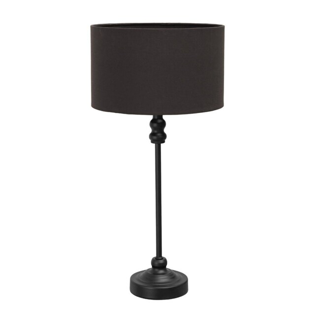 ValueLights Maggie Black Candlestick Table Lamp Charcoal Shade and Bulb