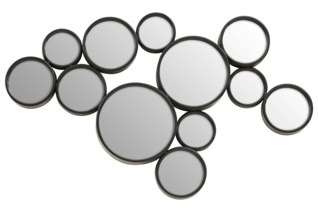 Persephone Large Black Multi Circles Wall Mirror Black