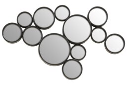 Persephone Large Black Multi Circles Wall Mirror Black