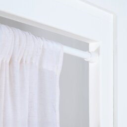 OHS Shower Curtain Tension Pole Extendable Rod White