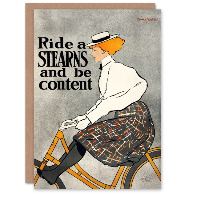 Edward Penfield Art Card Ride a Stearns Vintage Bicycle Ad
