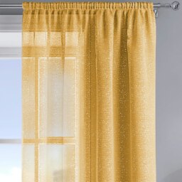 Velosso Alessandria Sparkle Slot Top Voile Panel - 137cm x 122cm Yellow Ochre
