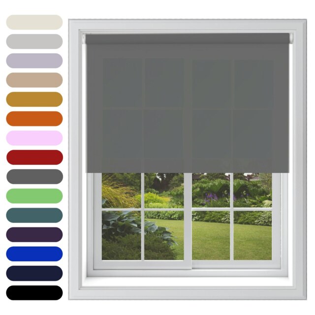 Daylight Roller Blind 60cm x 160cm Grey Dark Grey
