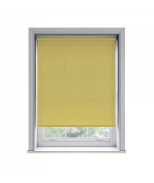 135cm No Drill Ochre Thermal Blackout Roller Blind (170cm Drop) Yellow