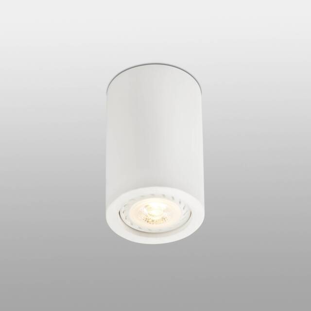 Sven 1 Light Round Surface Mounted Downlight Plaster, White, GU10