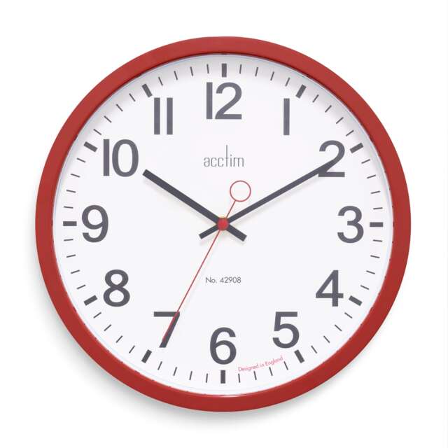 Acctim Kempston Wall Clock Metal Energy Efficient Movement Glass Lens 35cm