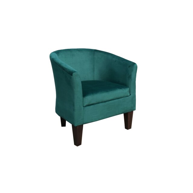 Brushed Velvet Tub Chair In Green