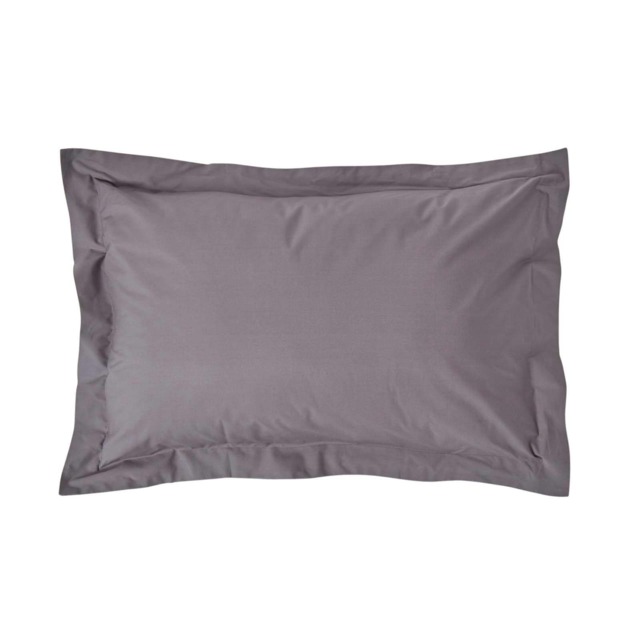 Homescapes Dark Grey Egyptian Cotton Oxford Pillowcase 200 TC - Standard Size Grey Standard