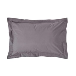 Homescapes Dark Grey Egyptian Cotton Oxford Pillowcase 200 TC - Standard Size Grey Standard
