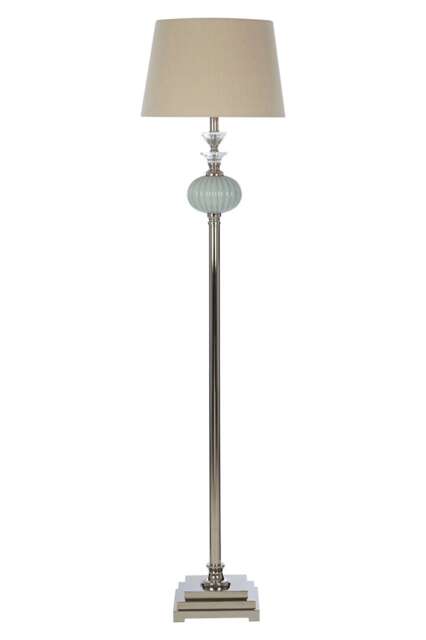 Ulyana Floor Lamp With Linen Shade Blue