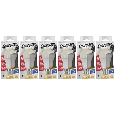 Energizer LED GLS B22 1521lm 12.6W 2700K (Warm White) Dimmable Light Bulb - Pack of 6