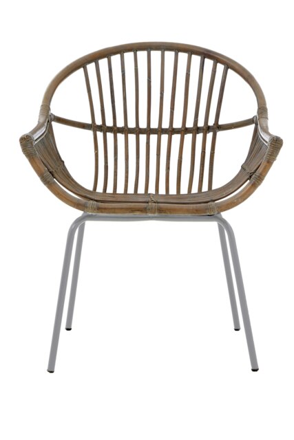 Orsina Grey Wash Natural Rattan Chair, Rustless Rattan Chair, Easy Cleaning Rattan Armchair