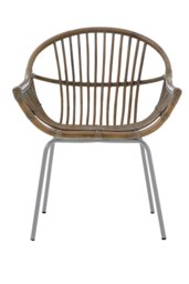 Orsina Grey Wash Natural Rattan Chair, Rustless Rattan Chair, Easy Cleaning Rattan Armchair