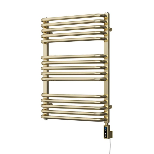 Crossmoor - Polished Gold Electric Towel Rail H736mm x W500mm 400w Thermostatic WIFI
