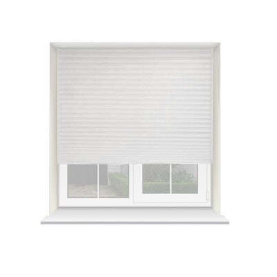 190cm White Temporary Self Adhesive Dimout Pleated Window Blind 200cm Drop White White