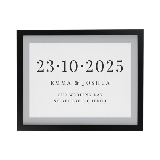 Personalised Special Date Black Poster Frame Black One Size
