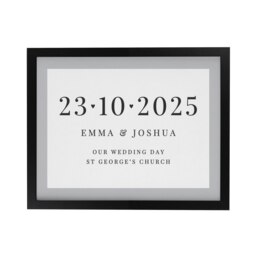 Personalised Special Date Black Poster Frame Black One Size
