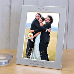 Personalised Usher Silver Plated Picture Frame 6 x 4 Wedding Gift
