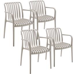 Garden Chairs Alcudia - weather-resistant, durable and long-lasting plastic Grey taupe One Size 4