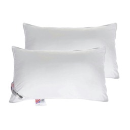 "Homescapes Microfibre Extra Fill Pillow Pair White 48cm x 74cm (19"" x 29"")"