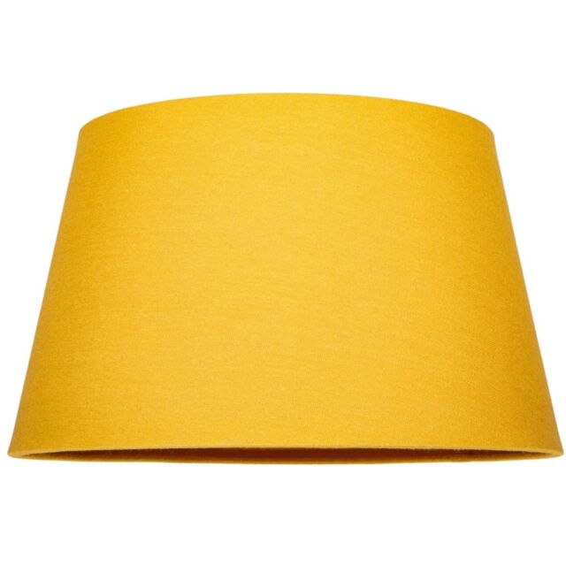 Traditional 14 Inch Ochre Mustard Linen Drum Table/Pendant Lampshade 60w Maximum Yellow Ochre 1