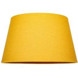 Traditional 14 Inch Ochre Mustard Linen Drum Table/Pendant Lampshade 60w Maximum Yellow Ochre 1