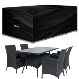 Futura Rectangular 170x94x71cm Waterproof Garden Furniture Cover 600D Black Black 170x94x71cm 1