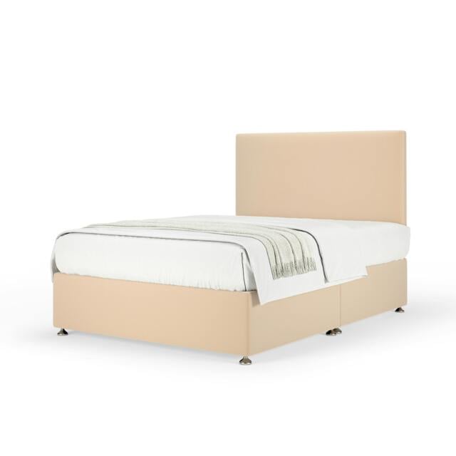 Memory Maestro Memory Foam Natural Plush Velvet Divan Set And Valencia Headboard Small Double