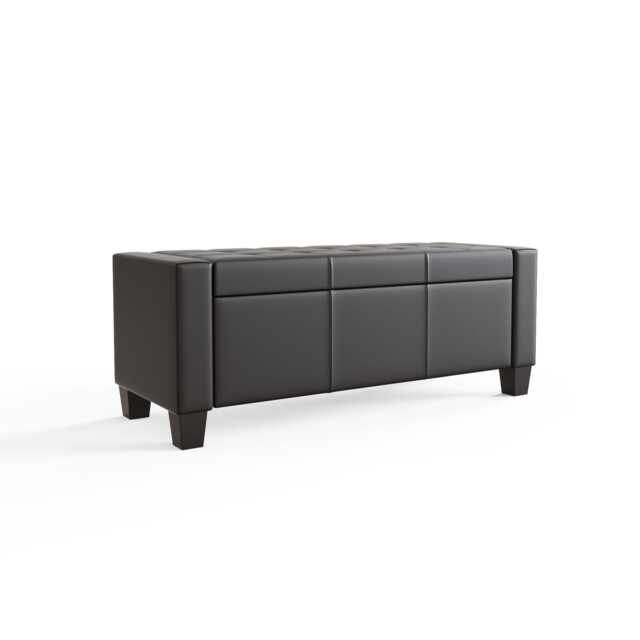 Verona Ottoman Storage Bench Black Black