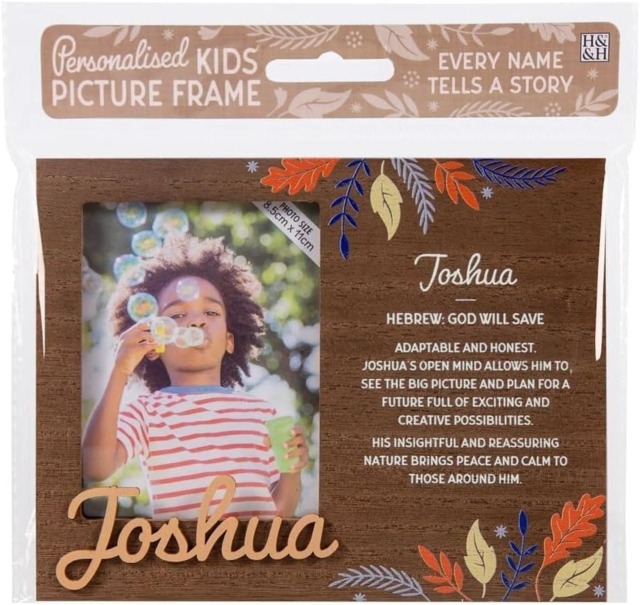 History & Heraldry Pre-Personalised Kids Wooden Picture Frame - Joshua