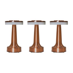 ValueLights Set of 3 Talence Copper LED Touch Table Lamp