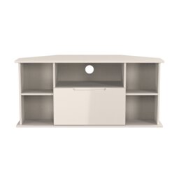 Lucca Corner TV Stand in Kashmir Gloss & Kashmir (Ready Assembled) Cream Kashmir Gloss & Kashmir
