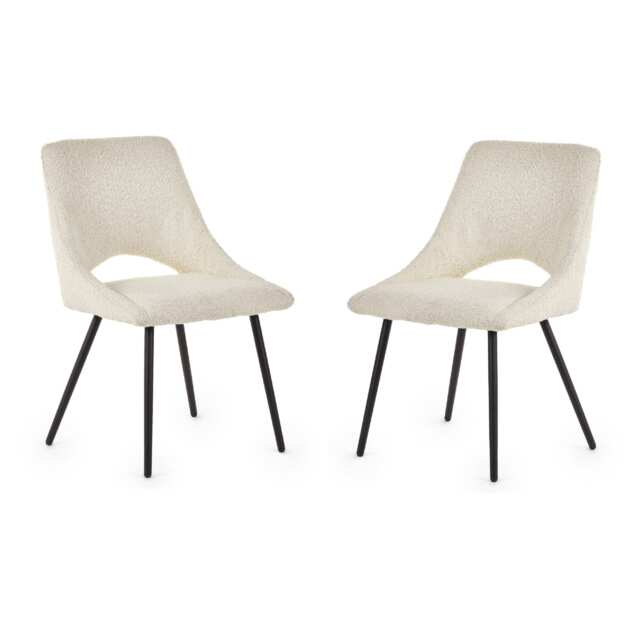 Norbury Premium Ivory Boucle Dining Chairs - Set of 2