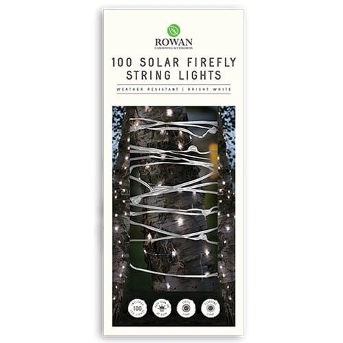 Bright White Solar Firefly String Lights 10m