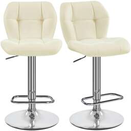 Yaheetech Set of 2 Modern Faux Leather Swivel Bar Chair