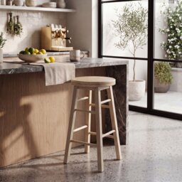Chef Vida Wooden Revolving Bar Stool, Pine