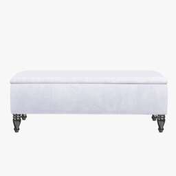 Lisbon Plain 150cm Ottoman Storage Bench - Plush Velvet Shoe Bench - White Upholstery Footstool with Storage