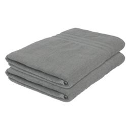 Nicola Spring Cotton Bath Sheets - 160cm x 90cm - Grey - Pack of 2