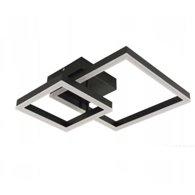 LED Ceiling Lamp Chandelier Black Square Modern 52cm