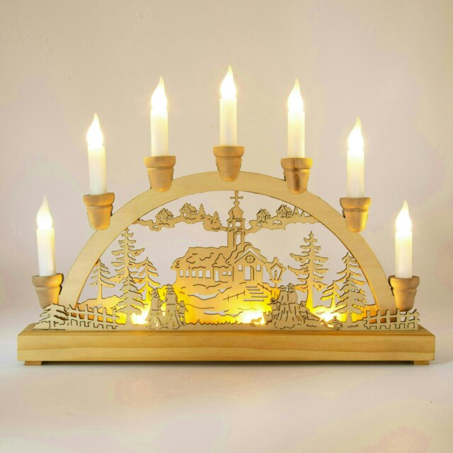 The Christmas Workshop 70780 Wooden Illuminated Candle Bridge