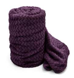 Velosso Moda Ribbed Chevron Super Soft Blanket - 127cm x 152cm Purple Aubergine