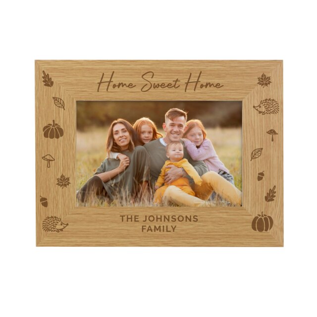 Personalised Autumn 6x4 Wooden Photo Frame Brown One Size