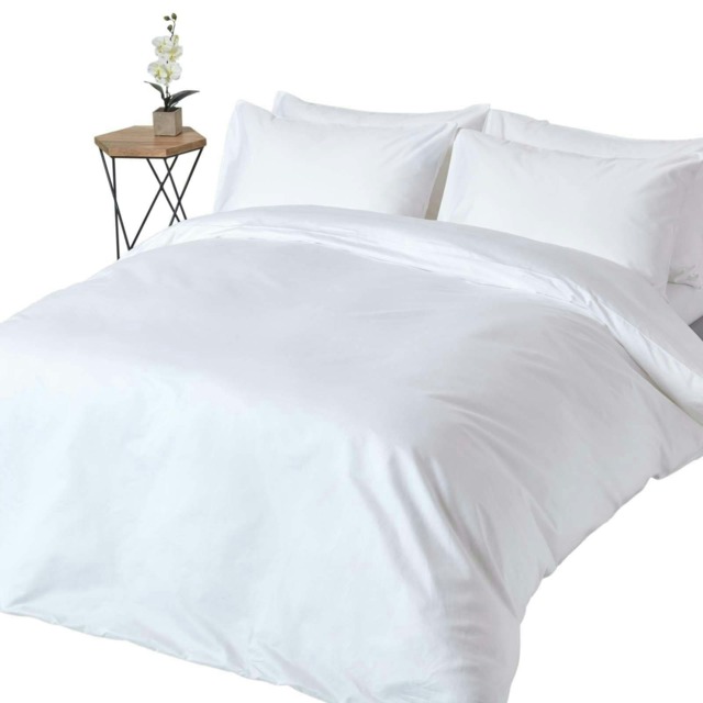 Homescapes White Egyptian Cotton Duvet Cover with Pillowcases 1000 TC, Super King White Super King