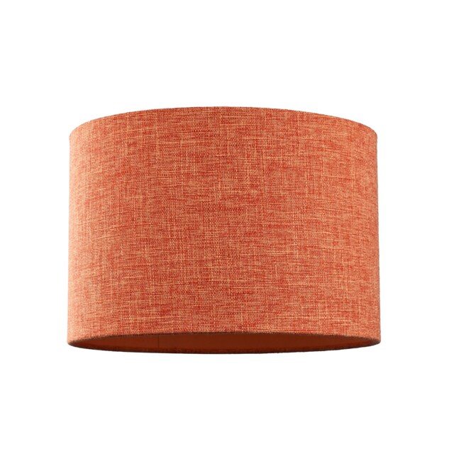 Contemporary and Sleek Orange Natural Linen Fabric Drum Lamp Shade 60w Max Orange Orange 1
