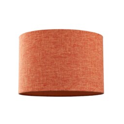 Contemporary and Sleek Orange Natural Linen Fabric Drum Lamp Shade 60w Max Orange Orange 1