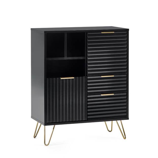 Premium Bellano 2 Door 2 Drawer Sideboard in Matt Black