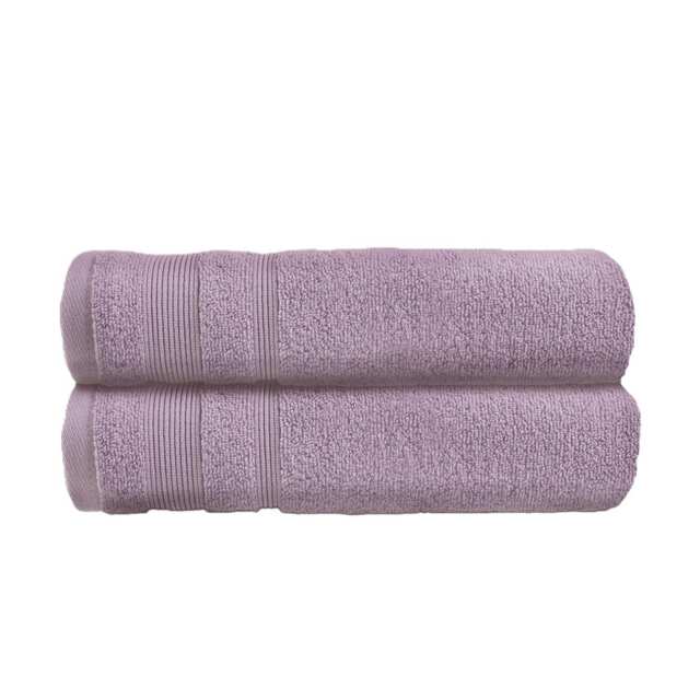 Luxury Zero Twist Egyptian Cotton Bath Towels 70 x 120cm - Pack of 2 Purple Heather Bath towel